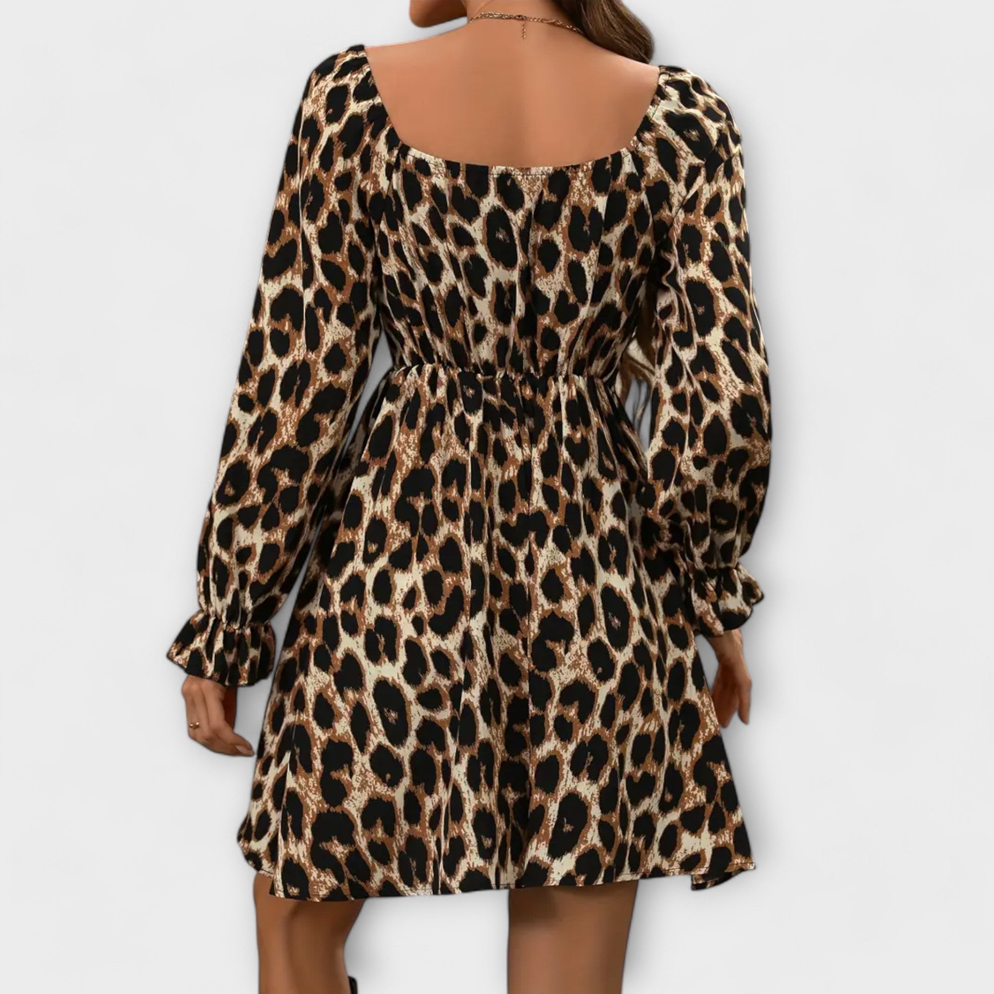 Sjarmerende Kjole med Leopardmønster