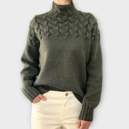 Eva - Damegenser med Kabelstrikk Detalj