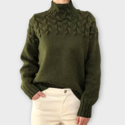 Eva - Damegenser med Kabelstrikk Detalj