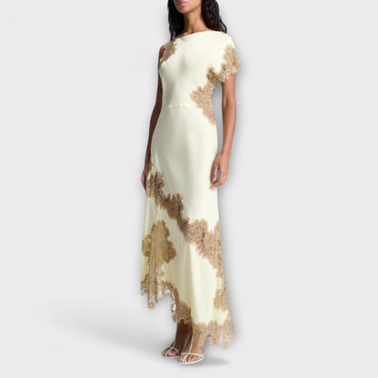 Margaret - Maxi Kjole med Satin og Blonder
