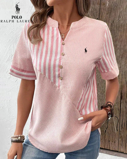 Ꮢalph Ꮮаᴜгеn V-Hals Skjorte for Kvinner