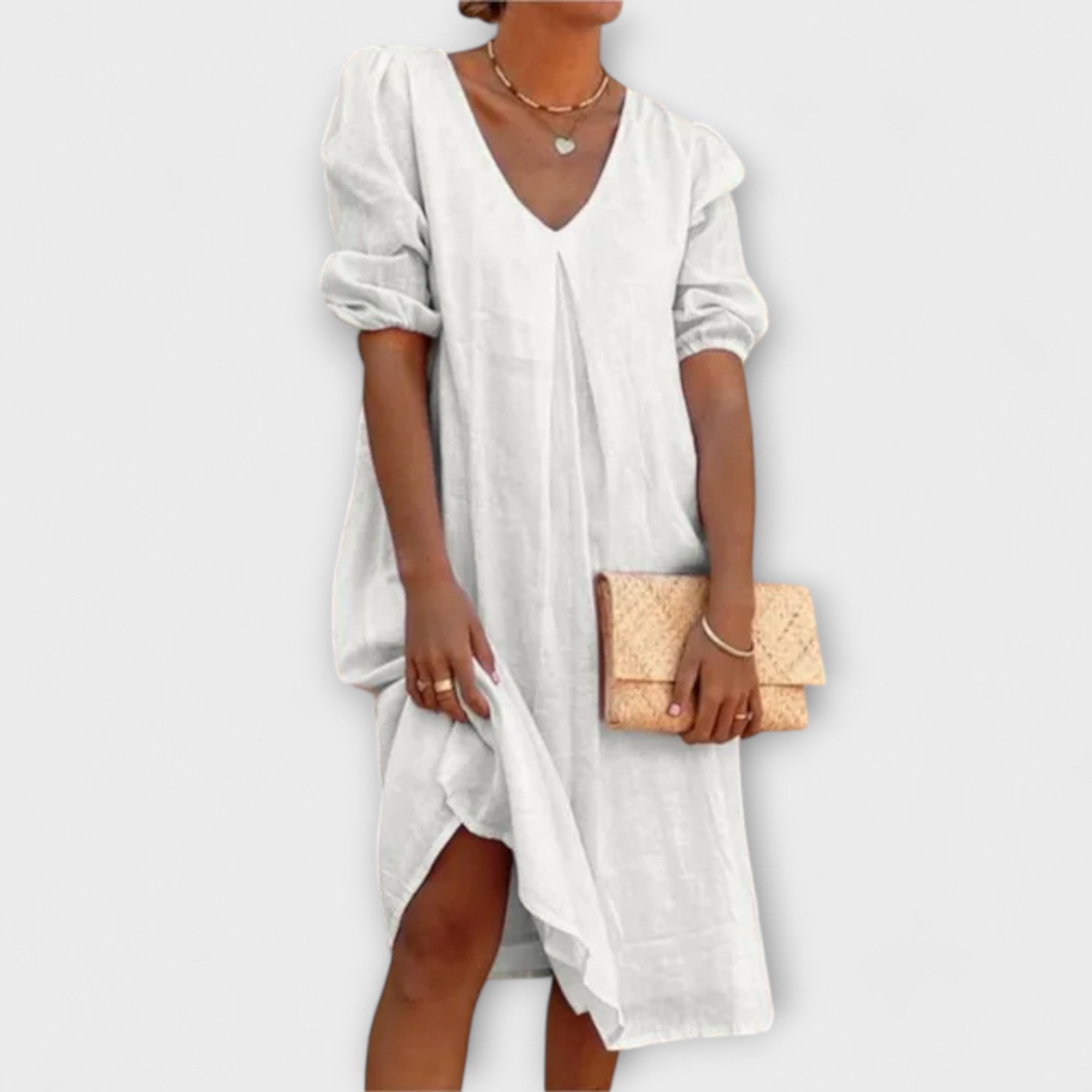 Fanny - Elegant Sommerkjole med Heklede Detaljer