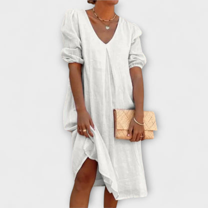 Fanny - Elegant Sommerkjole med Heklede Detaljer