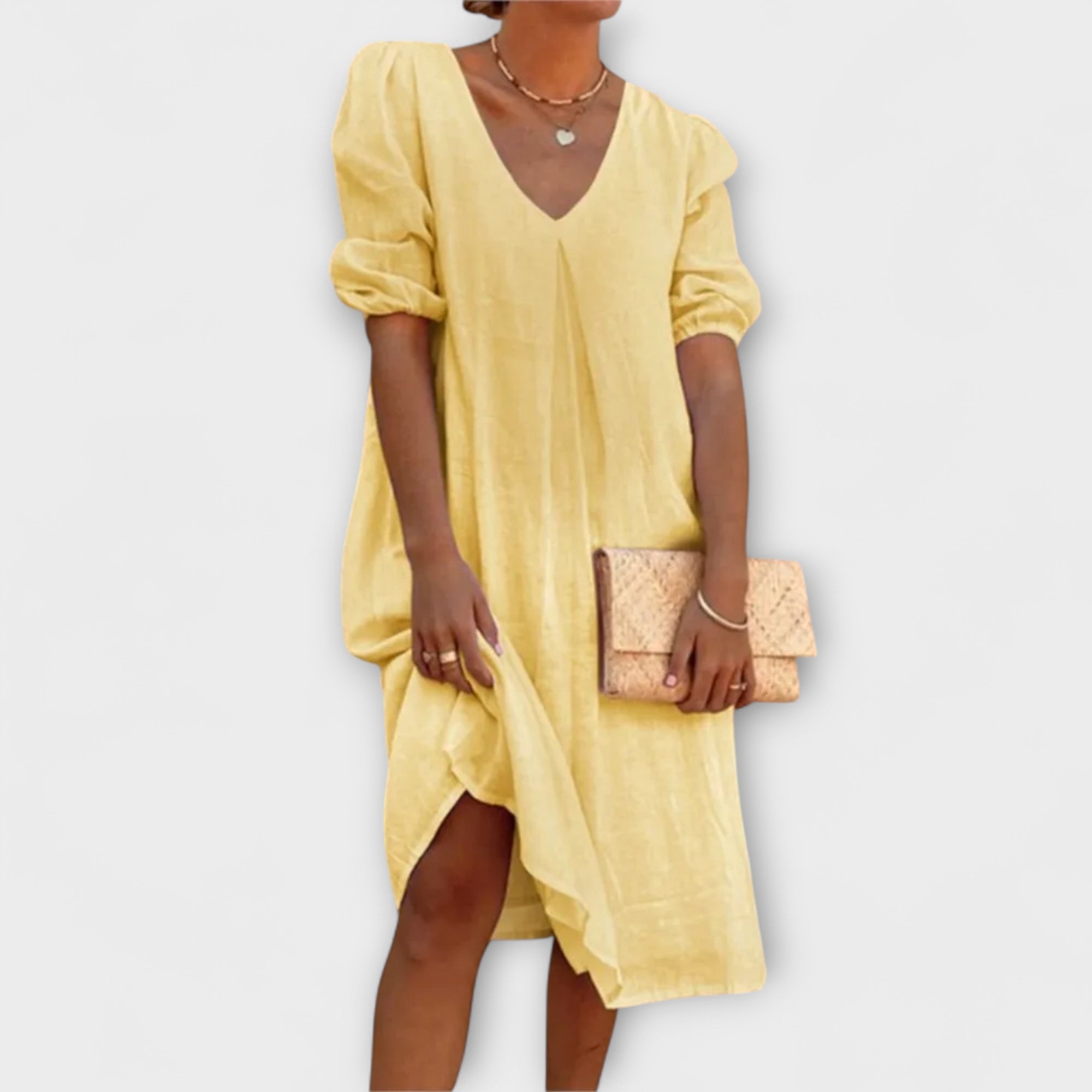 Fanny - Elegant Sommerkjole med Heklede Detaljer
