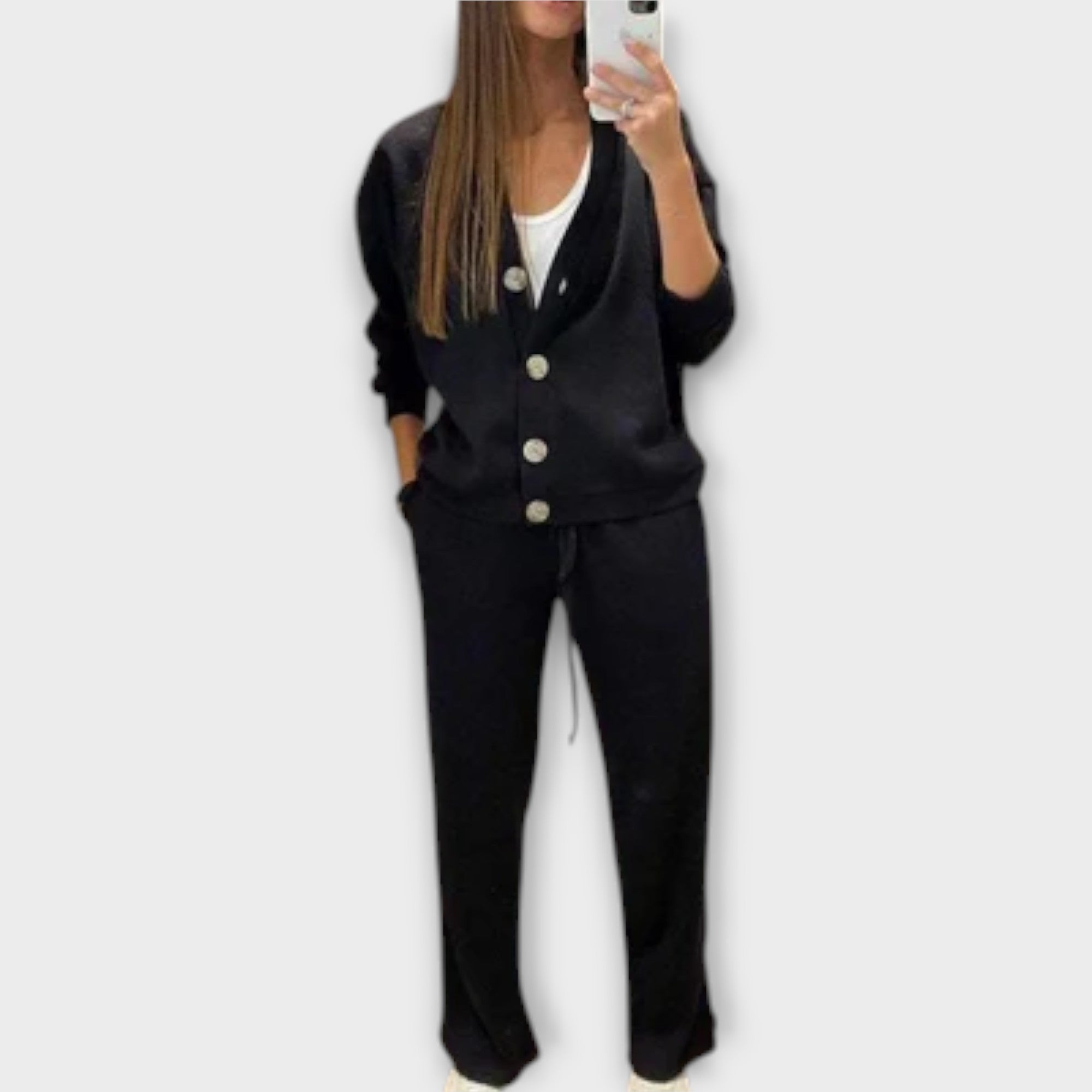 Chantal – Cardigan og Bukse Sett