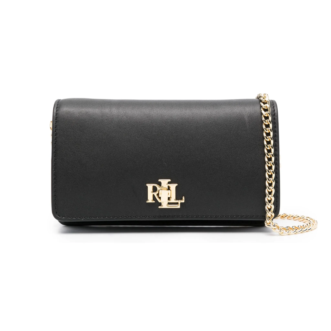 R. Ꮮаᴜгеn Skinn-crossbody-veske med logo