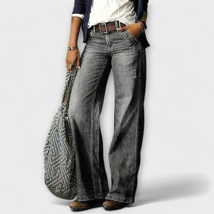 Cess - Denim Bukser med Bred Ben