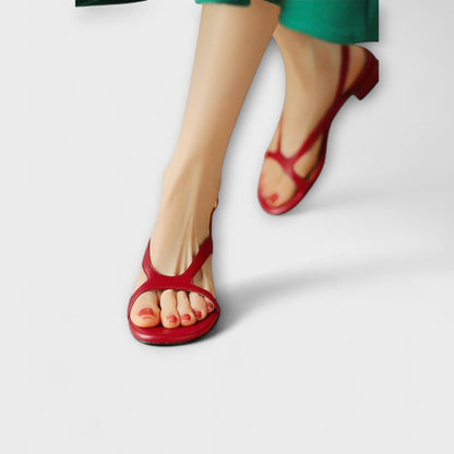 Evelyn - Elegante Flate Sandaler Minna med Raffinert Finish