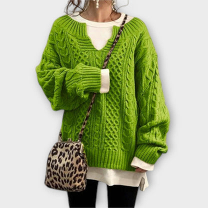 Oversized Strikkegenser med Kabelmønster