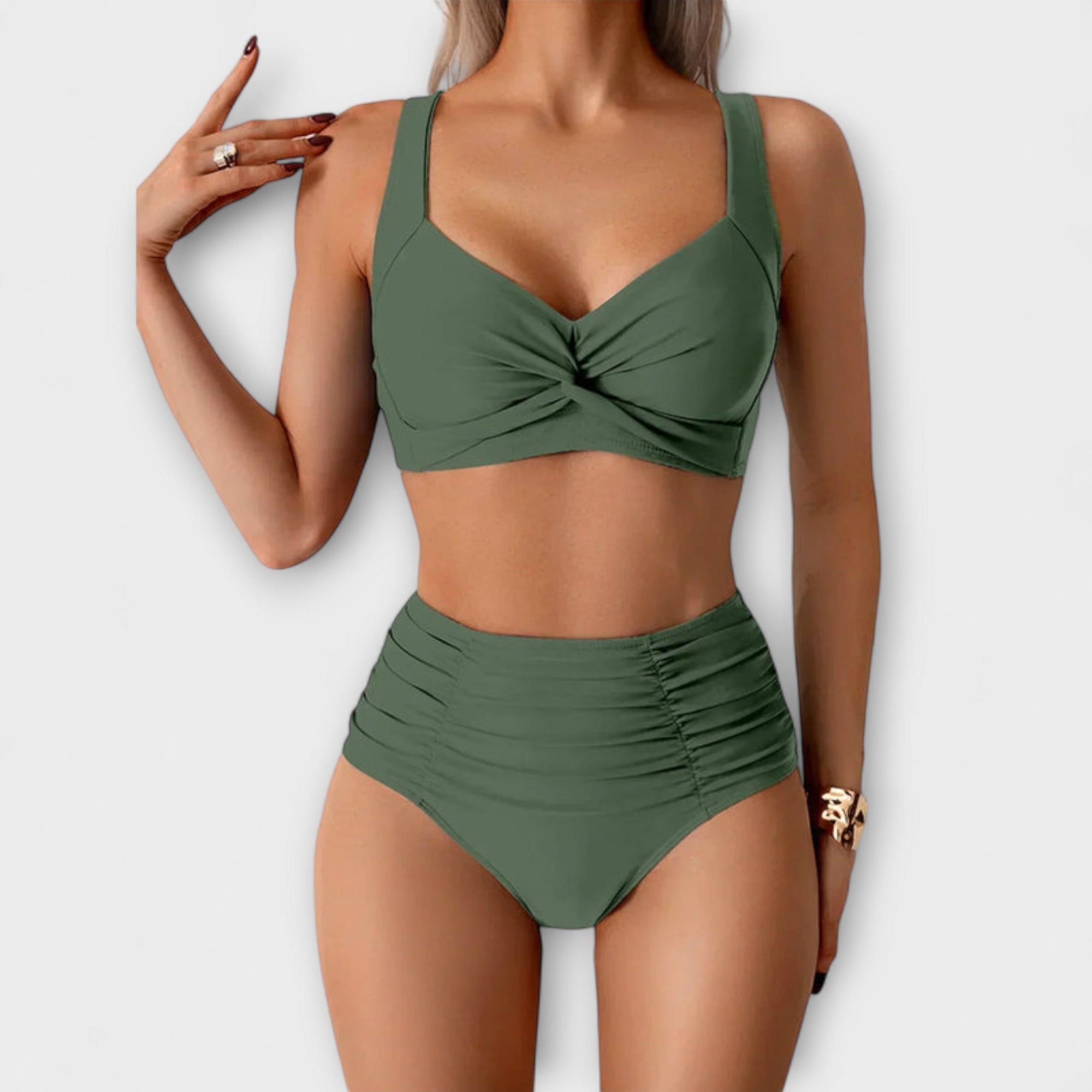 Zoe - Rynket Bandeau Badedrakt