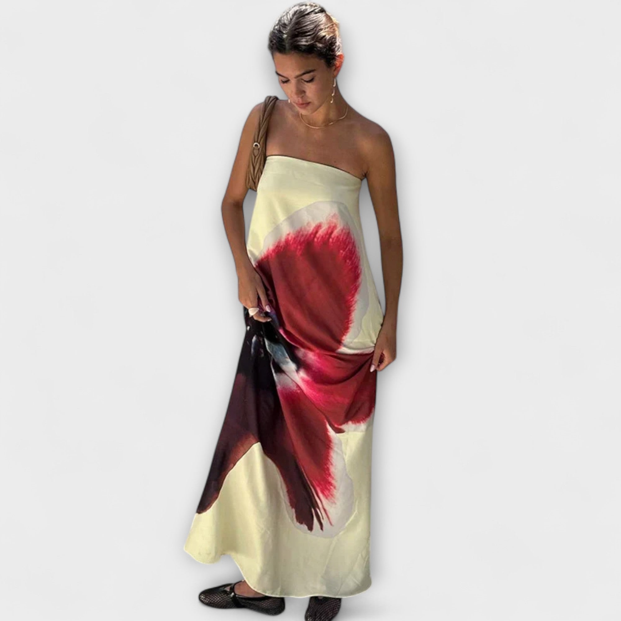 Chic Off-Shoulder Uten Ermer Maxi Kjole