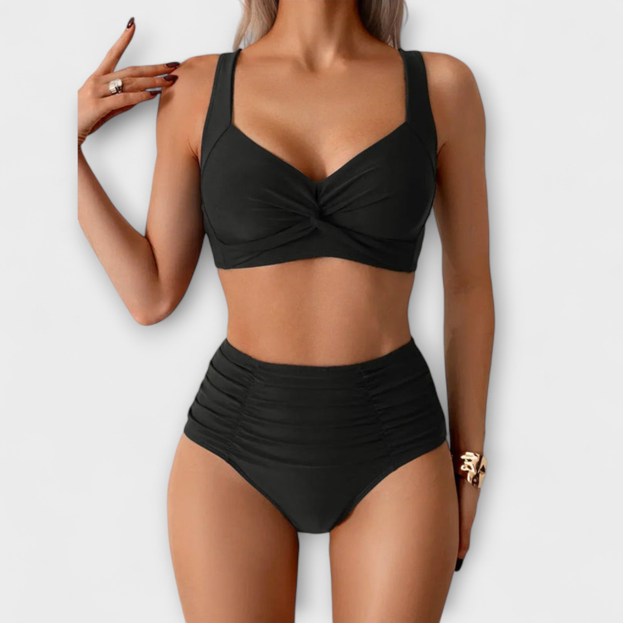 Zoe - Rynket Bandeau Badedrakt