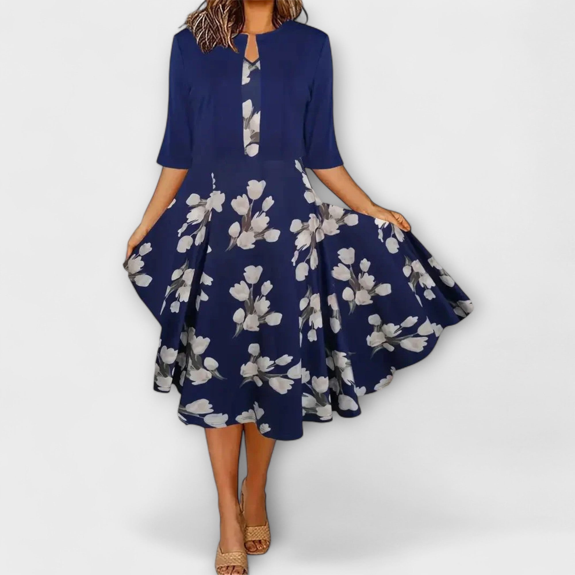 Dame Midi Kjole med Blazer