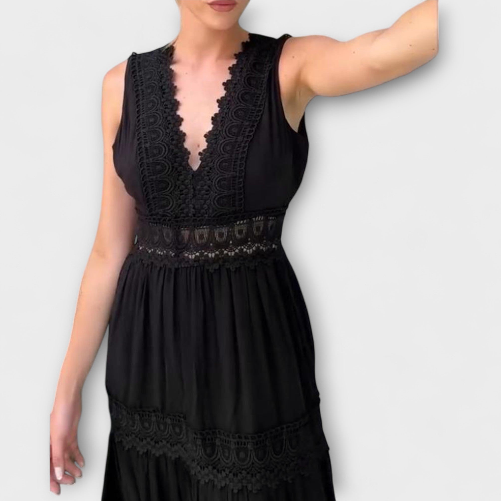 Aurélie - Elegant V-Hals Blondekjole