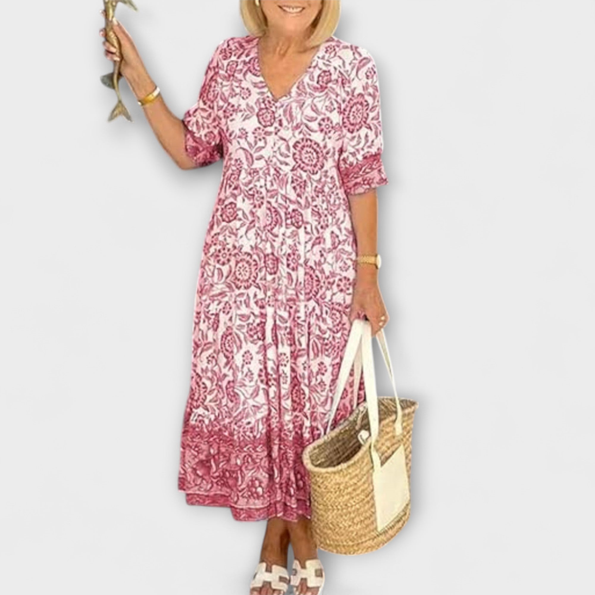 Caitlin - Graceful Floral Dress with an Airy Design