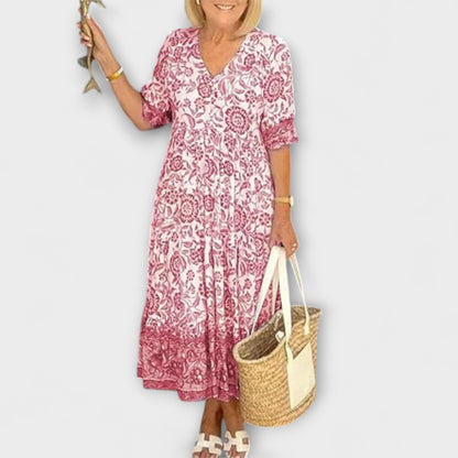 Caitlin - Graceful Floral Dress with an Airy Design