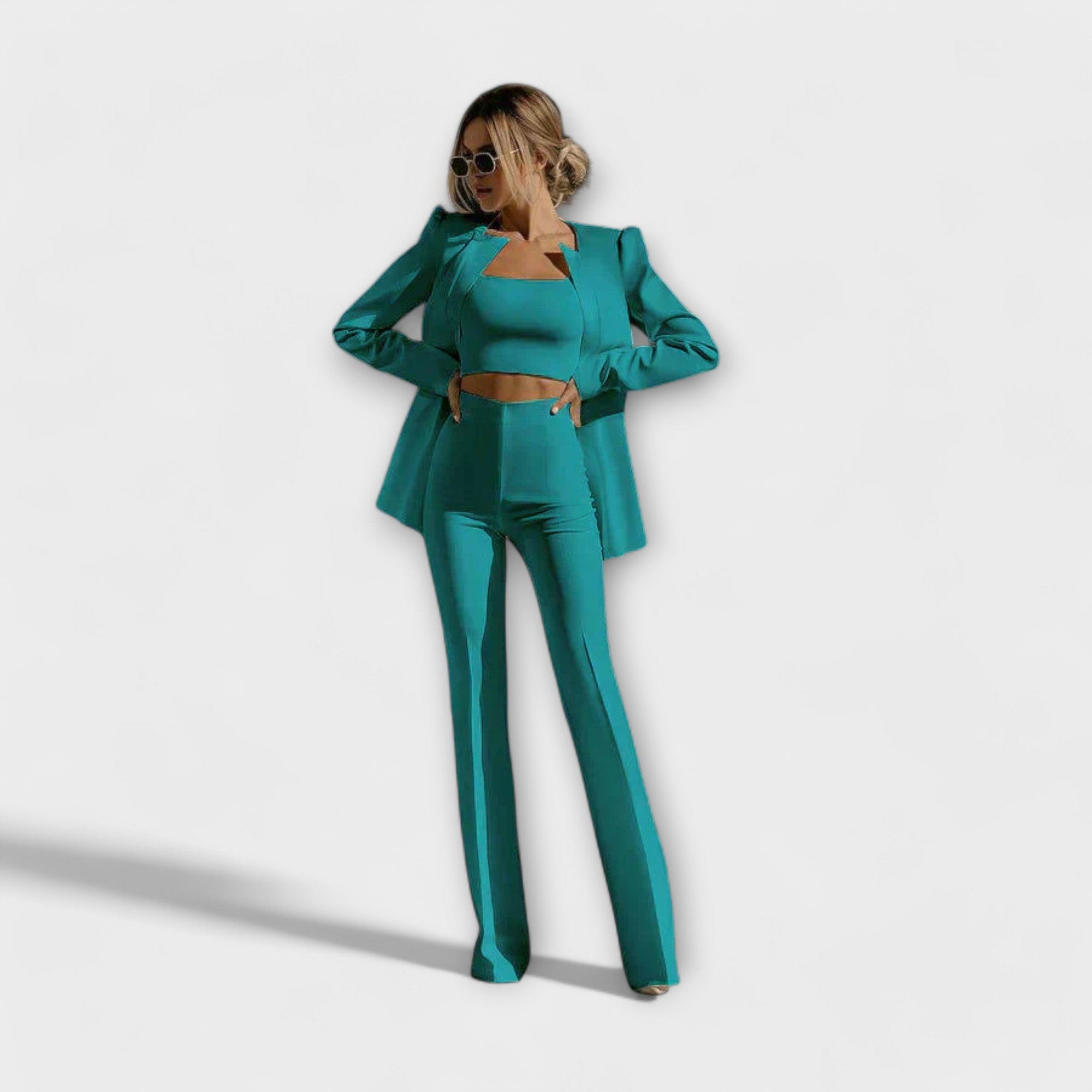 Selina - Stilig 3-delt Sett (Blazer, Topp, Bukser)