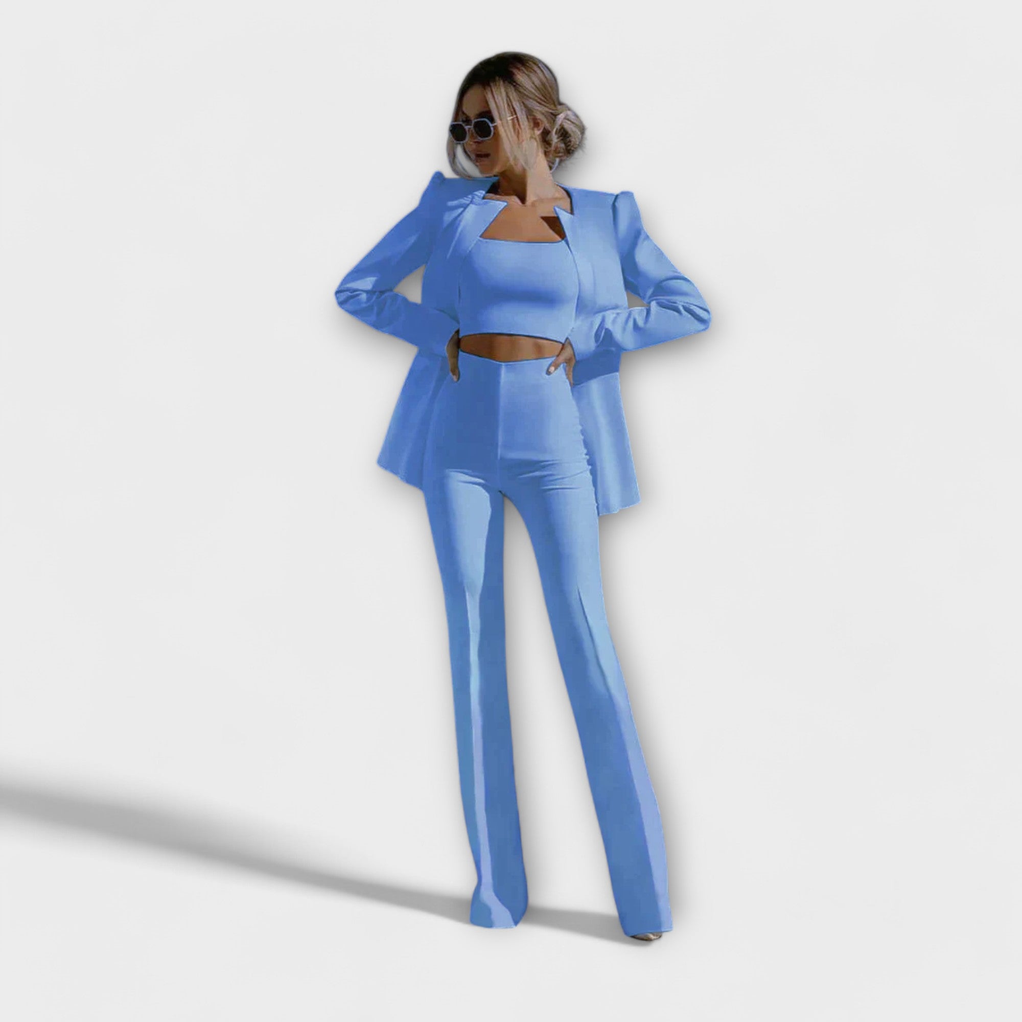 Selina - Stilig 3-delt Sett (Blazer, Topp, Bukser)