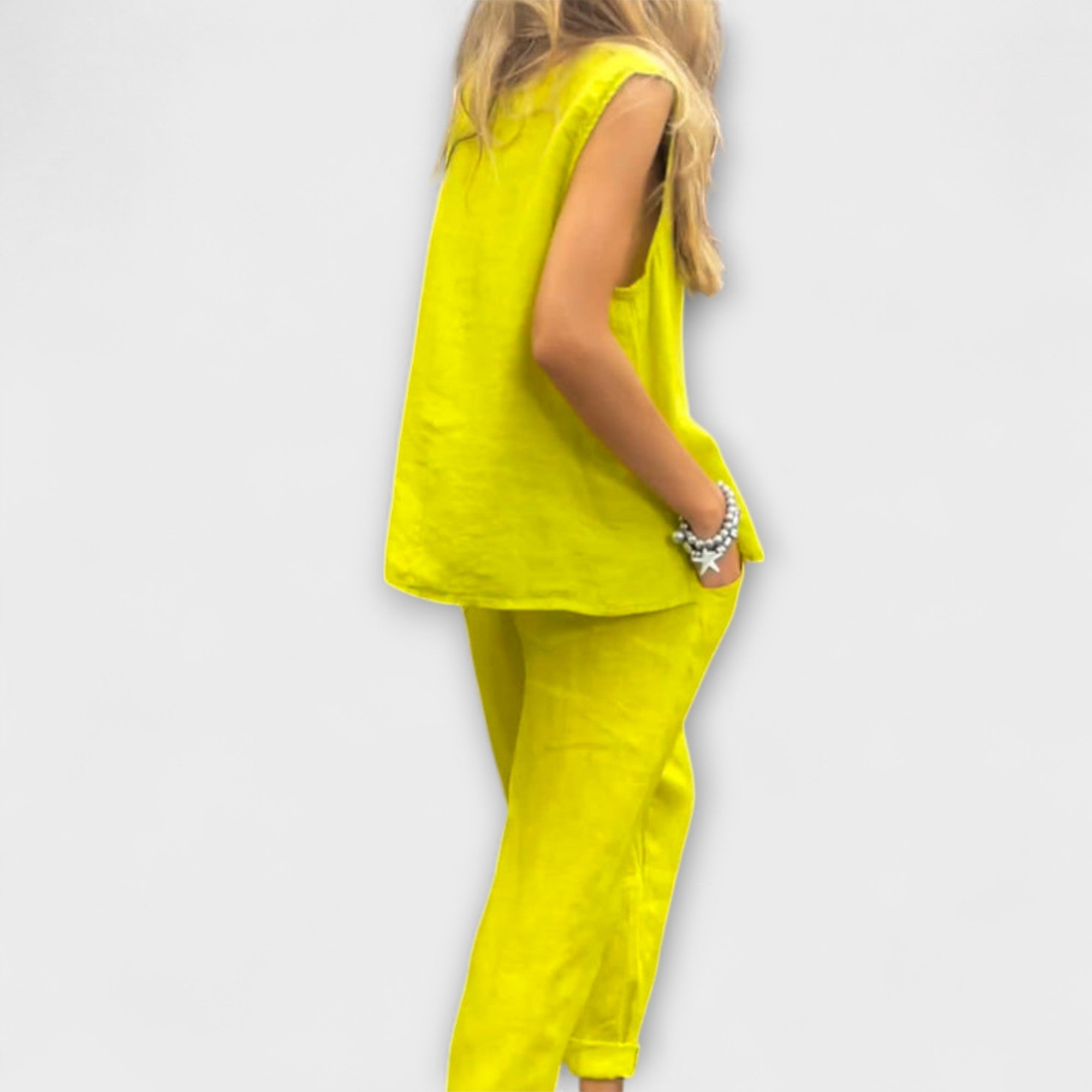 Jennifer - Avslappet Bomull-Lin Outfit