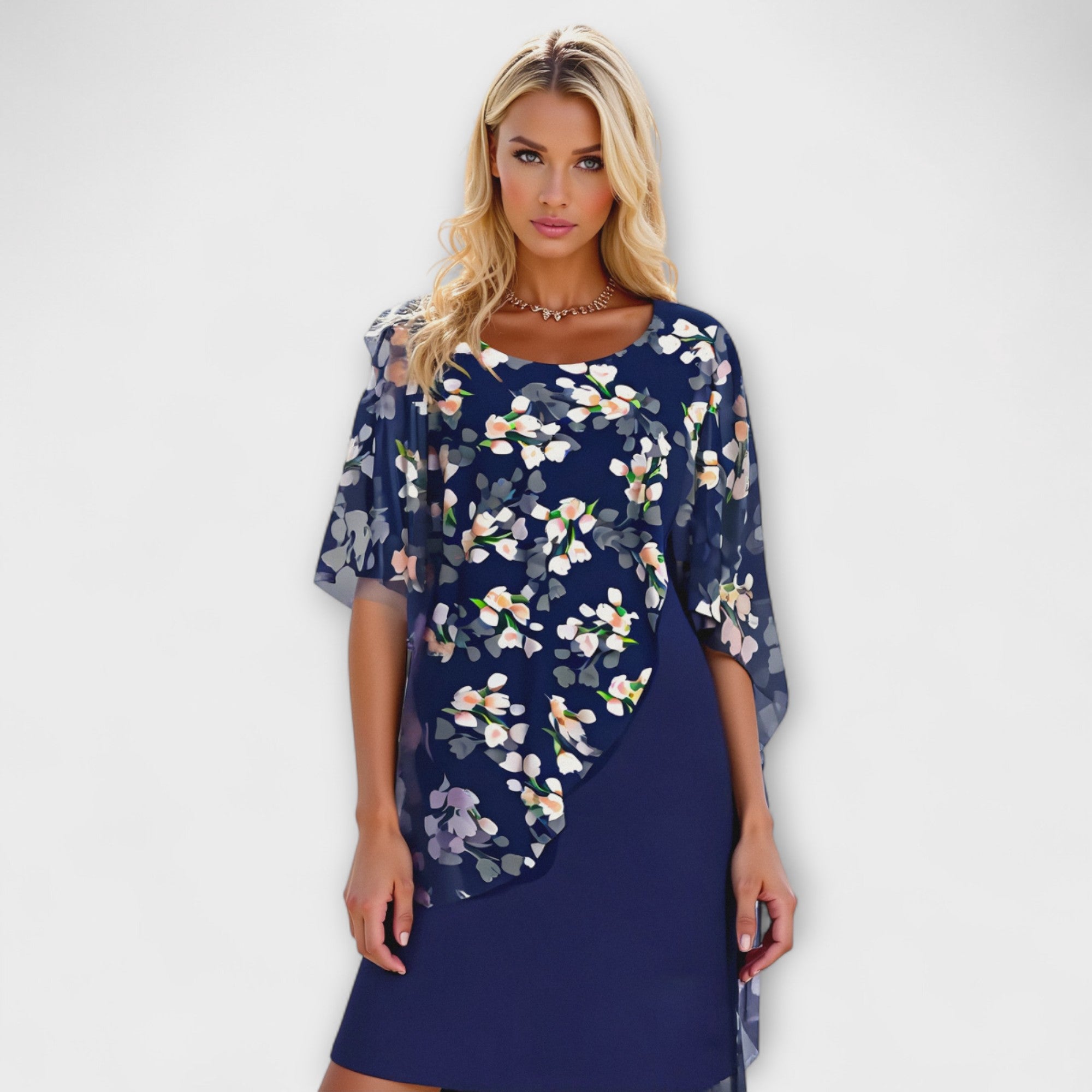 Lyanna - Blomster Chiffon Kjole for Kvinner