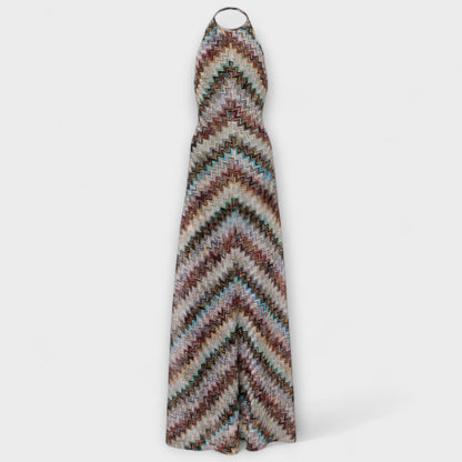 Reese - Jodie Strikket Kjole med Fargerik Herringbone Mønster
