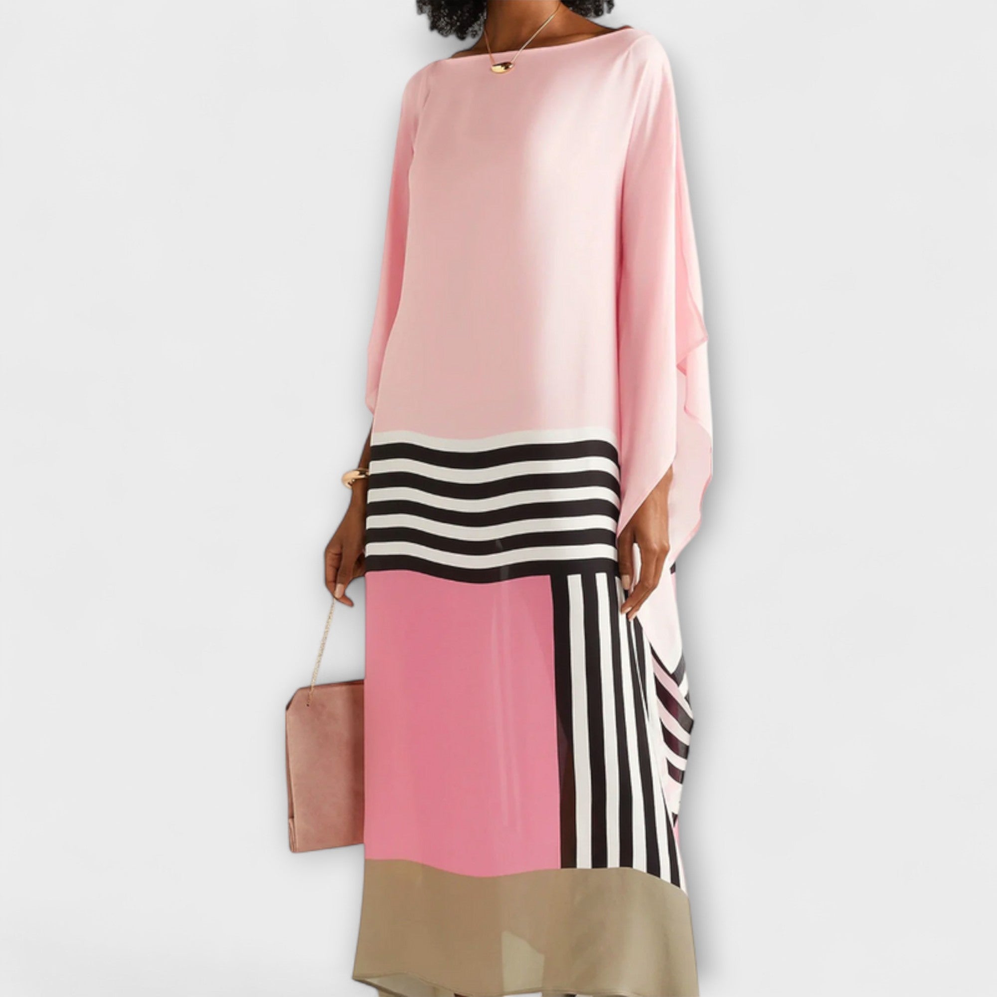 Elenora - Geometrisk kaftan med lommeutskjæring
