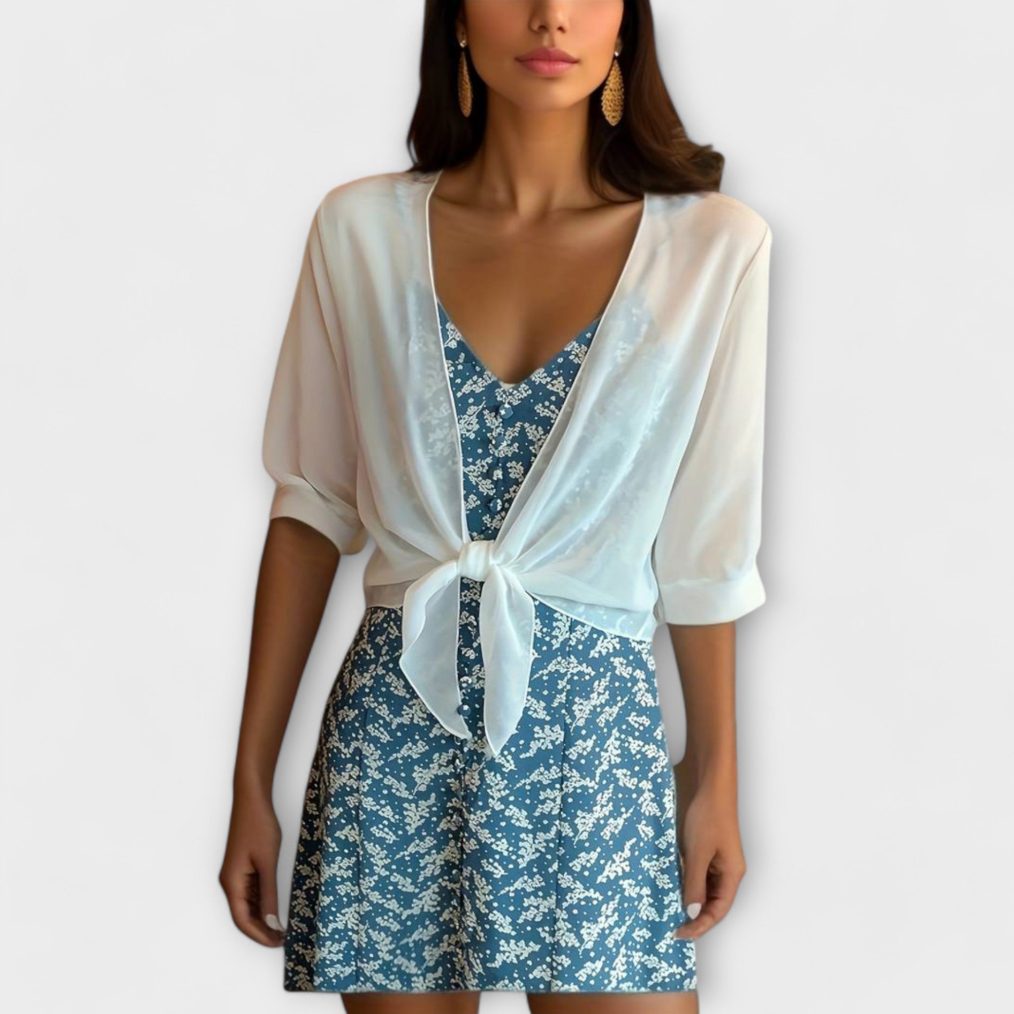 Olivia - Bluse med Åpen Front