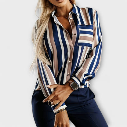 Emily - Uformell og Avslappet Stripete Bluse