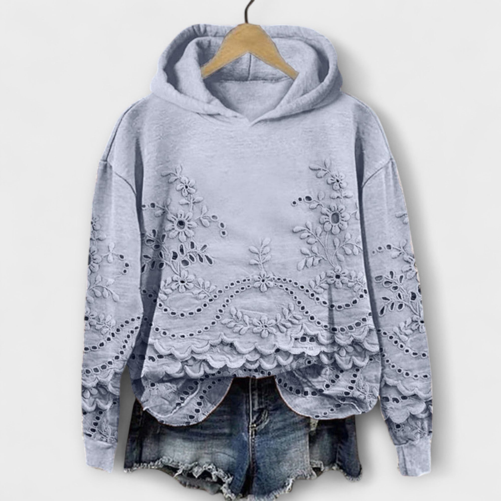 Grace – Vintage hettegenser med blomstertrykk