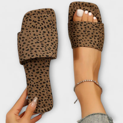 Flate Tøfler med Leopardmønster