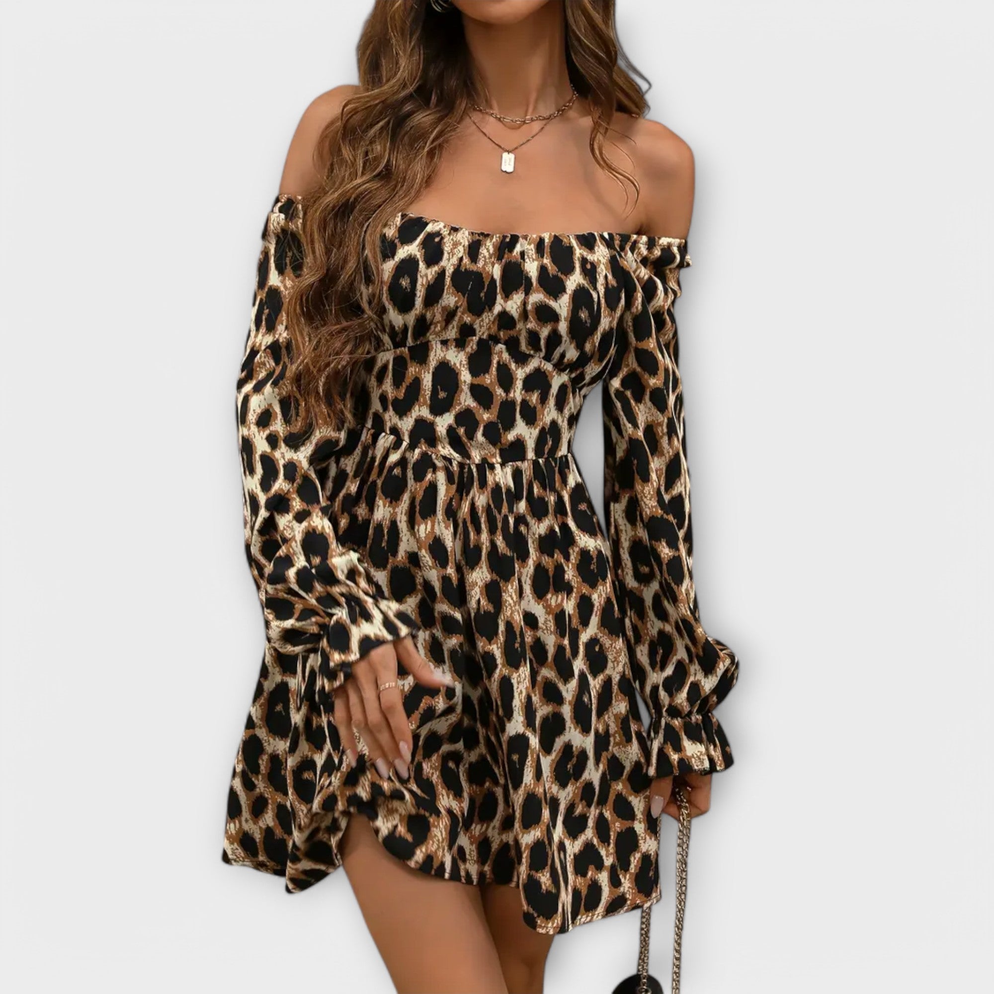 Sjarmerende Kjole med Leopardmønster