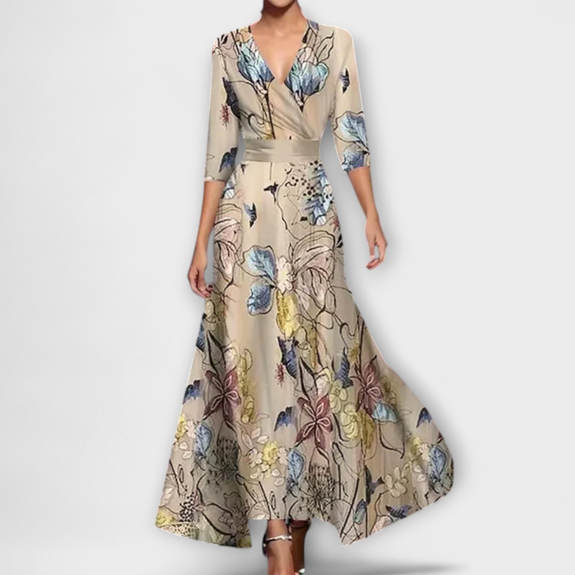 Alma - Elegant Ermeløs Design Kjole for Damer