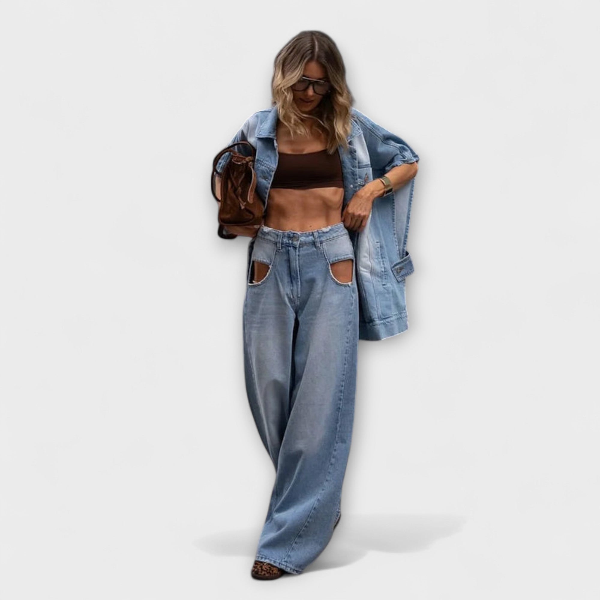 Blair - Løs-fittende Ermeløs Denim Sett