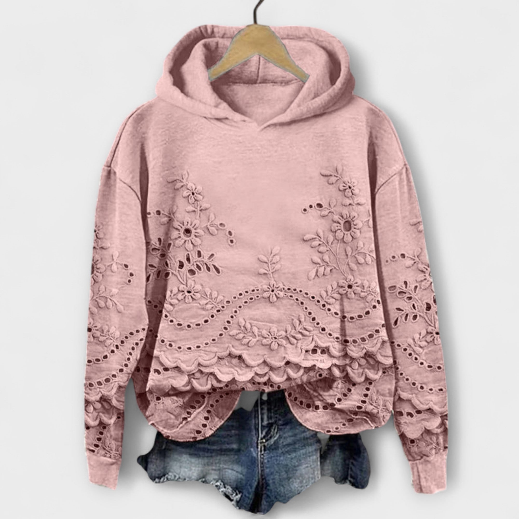 Grace – Vintage hettegenser med blomstertrykk