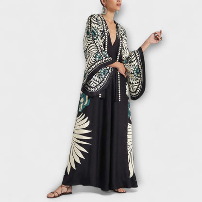 Giselle - Chic Blomstermønster Flytende Maxi Kjole