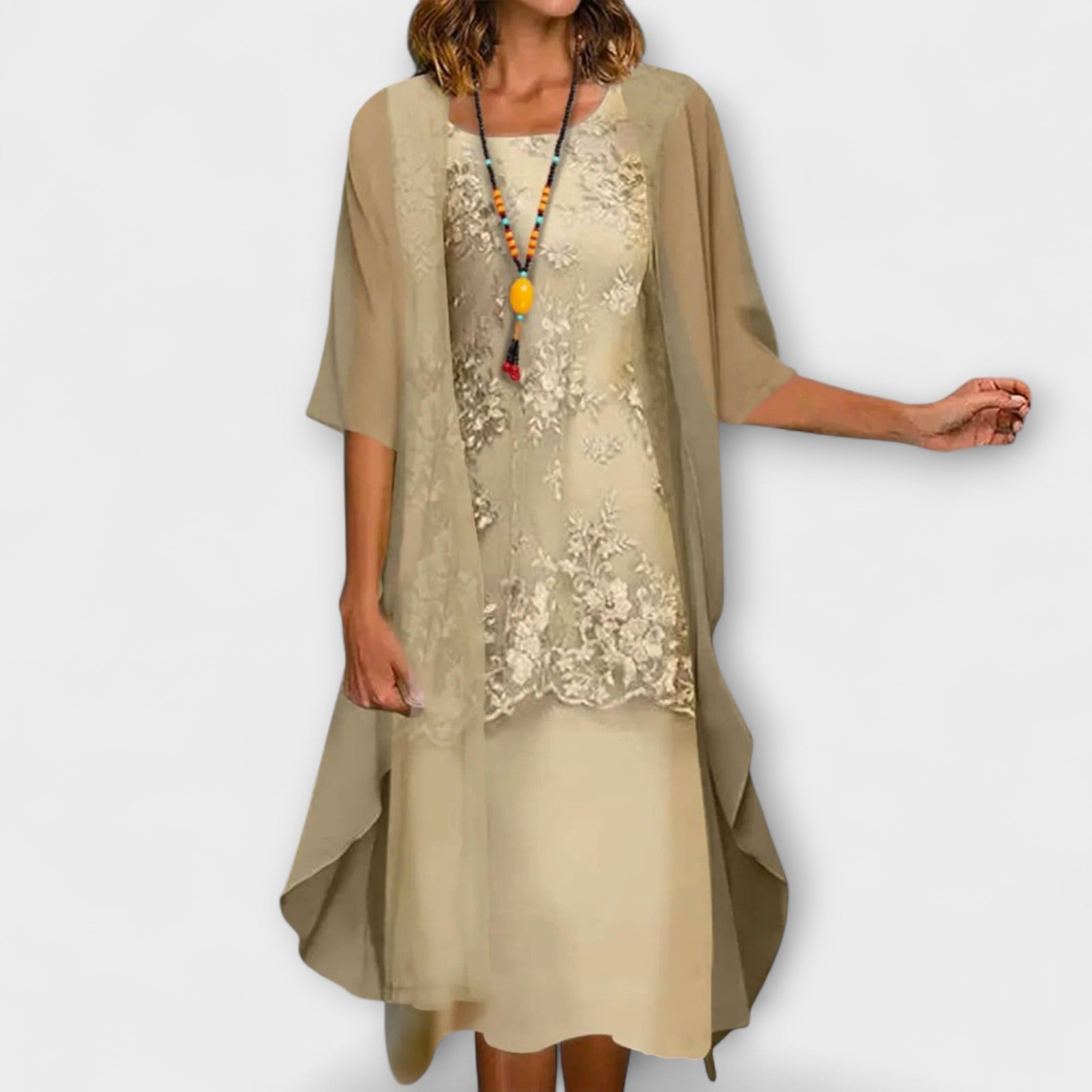 Danielle - Elegant To-Delt Chiffon Kjole