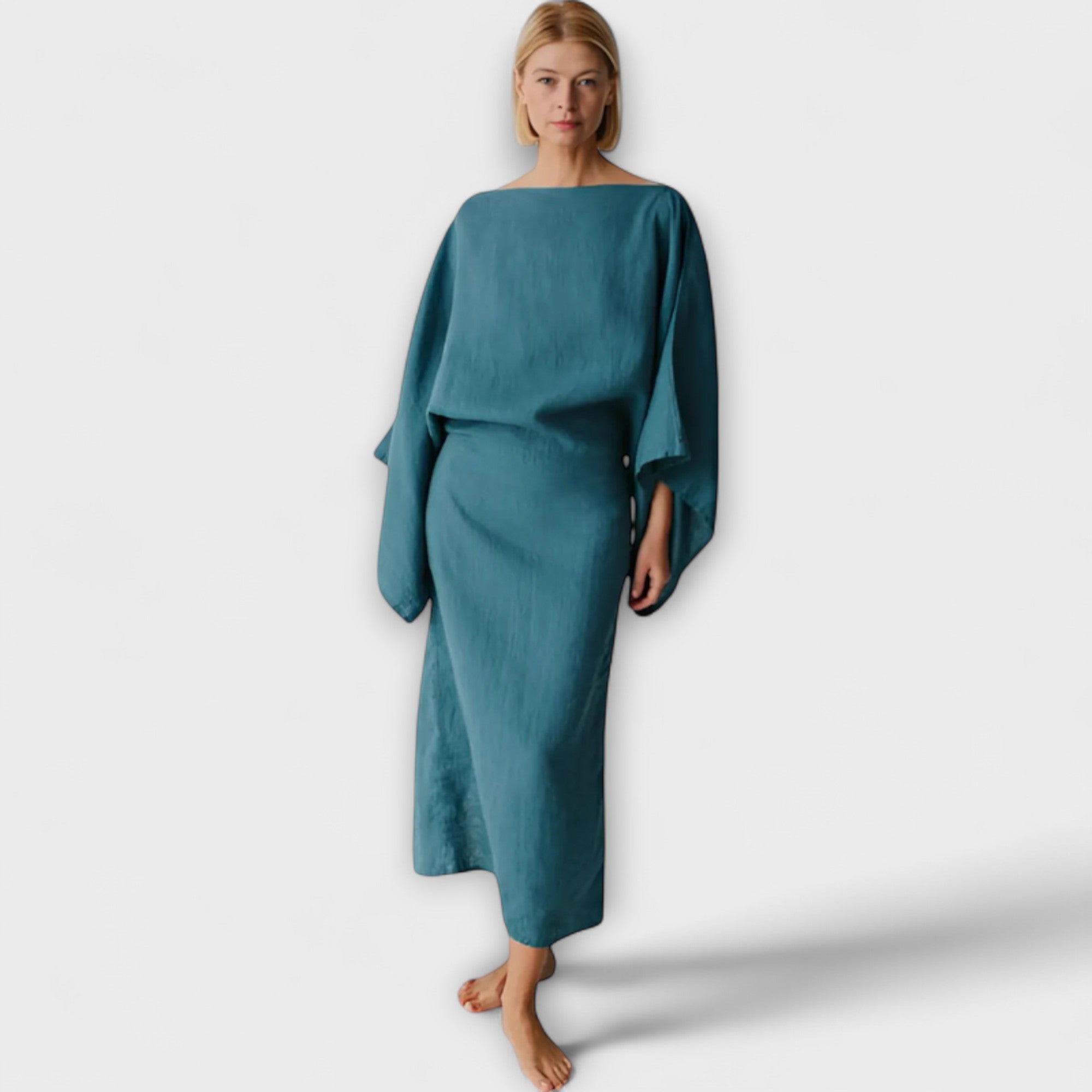 Dana - Kimono Kjole Laget av Lin og Bomull