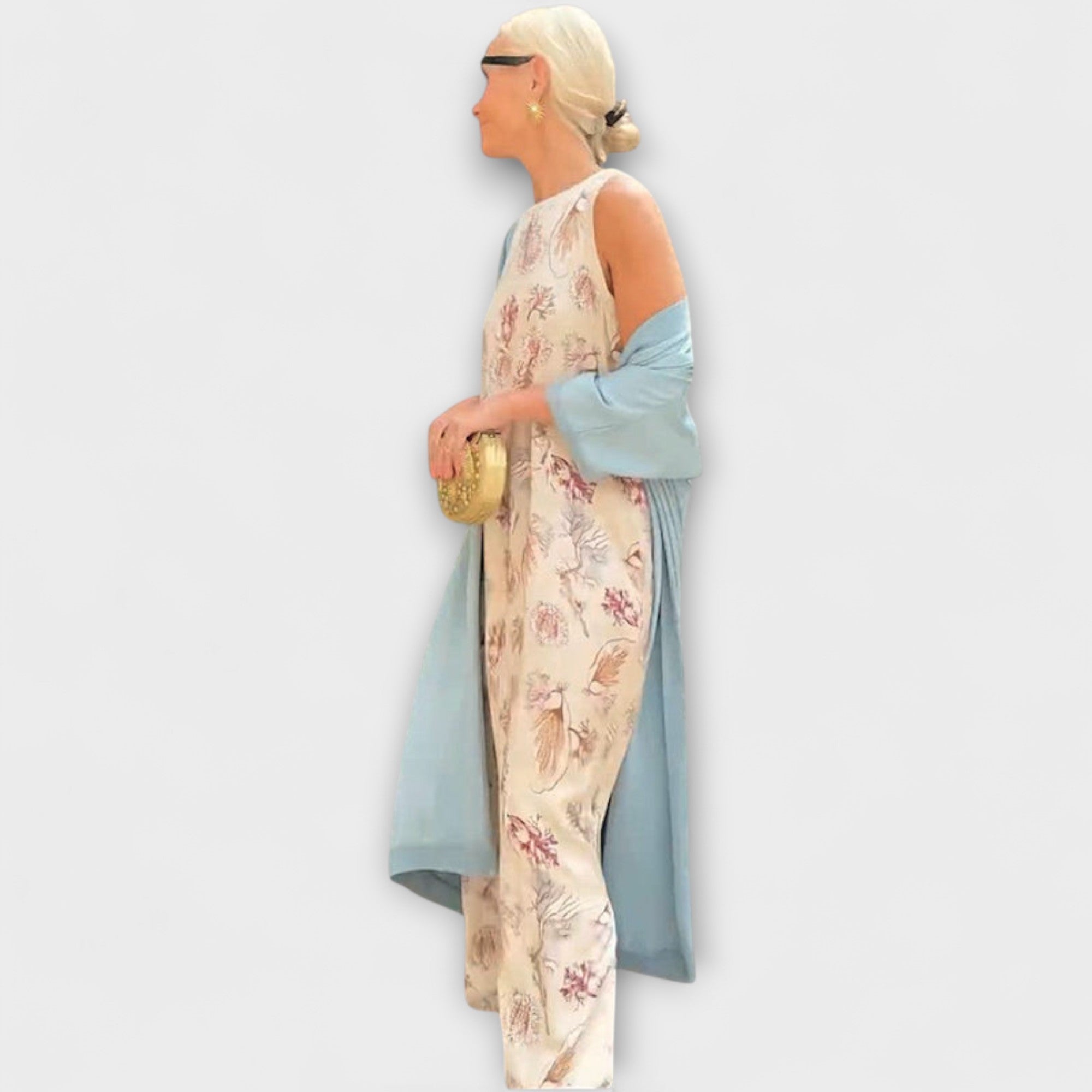 Elveria – Maxi Kjole med Matchende Cardigan