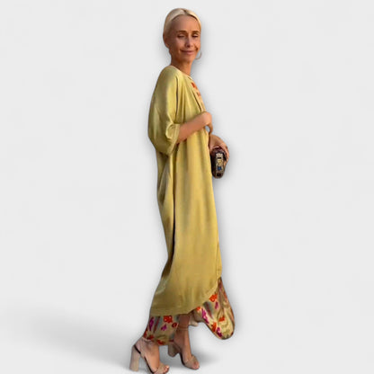 Elveria – Maxi Kjole med Matchende Cardigan