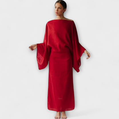 Dana - Kimono Kjole Laget av Lin og Bomull